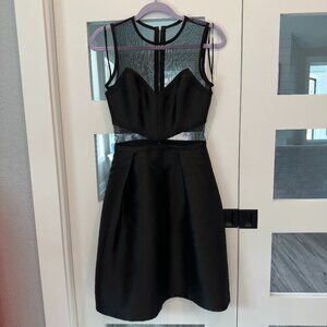 Theia Black Formal Satin Cocktail Dress Size 2